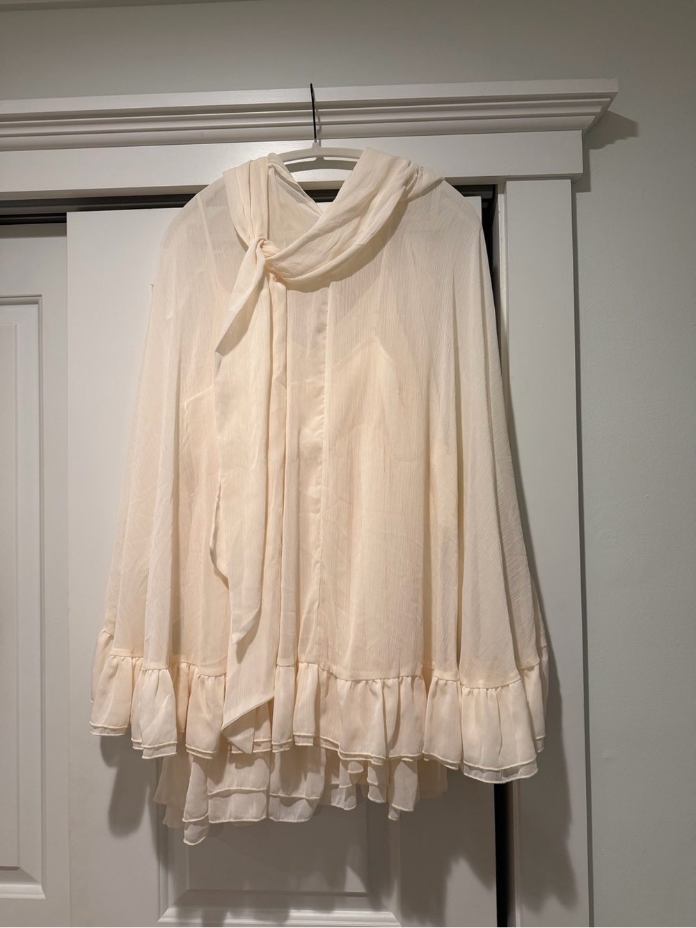 Altar'd State Cream Ruffle Cape Mini Dress - Picture 7 of 9